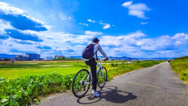 ポイント2：
自転車で行ける範囲に買い物ができる場所があるかどうか